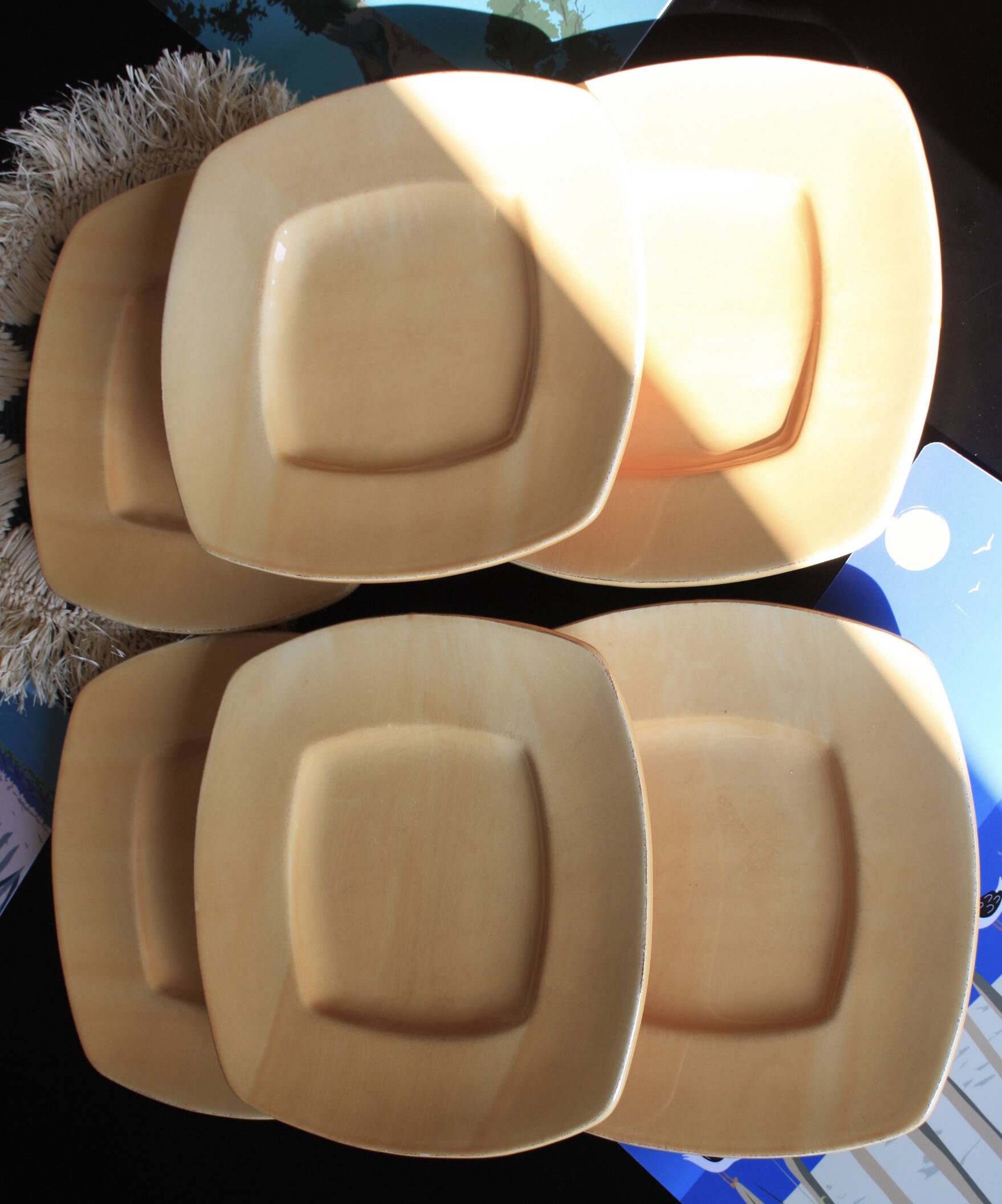 Ceramiche Toscane square plates - yellow