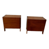 Paire de commodes vintage en bois