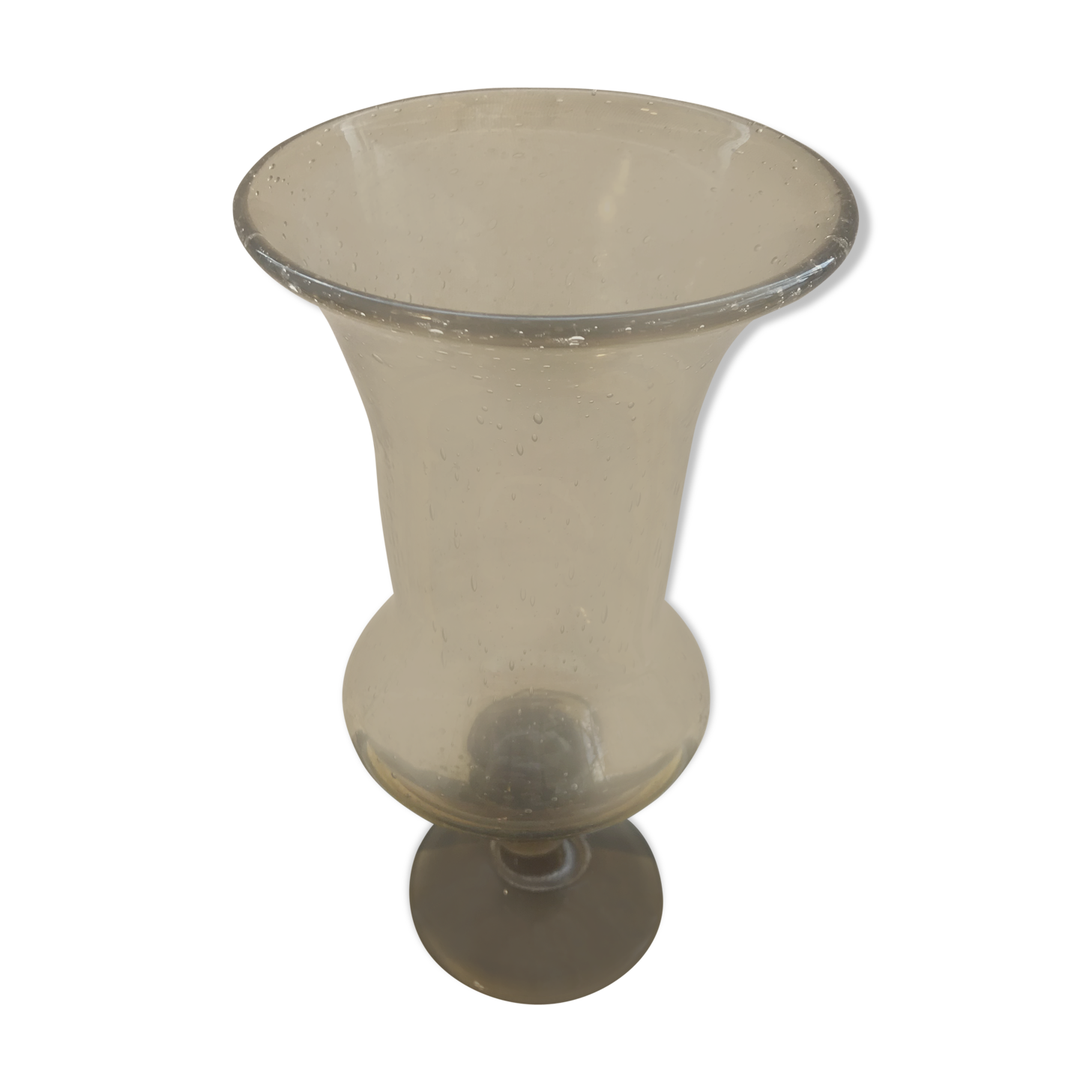Old vase  blown glass bullé grey vintage decoration