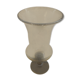 Vase verre soufflé bullé gris décoration vintage