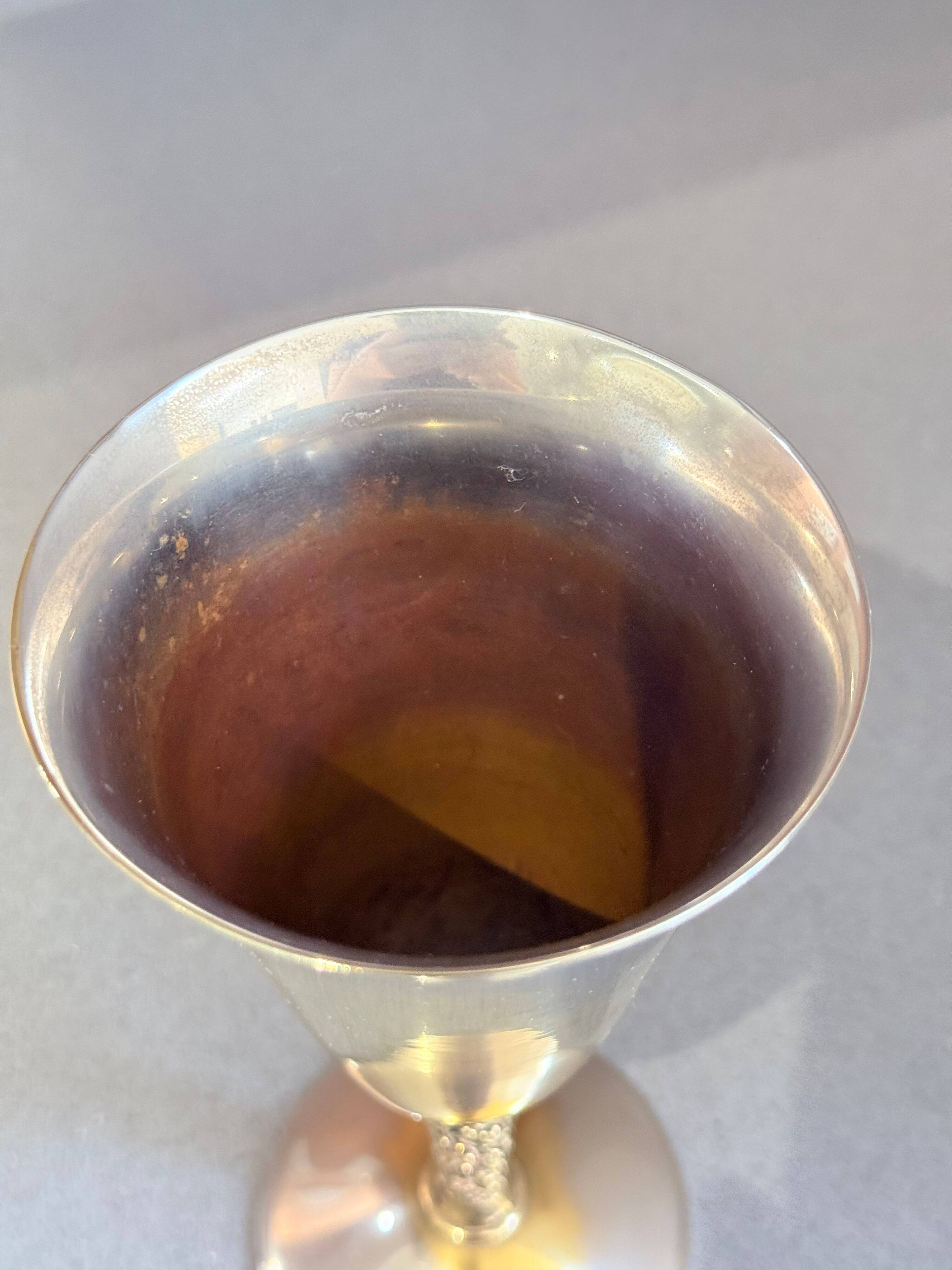 Vintage Falstaff Silver-Plated Wine Glass Goblet, Made in Spain, Ornate Stem Cup