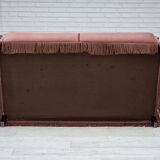 1970s, Danish 2-seater sofa, original salmon pink furniture velour.