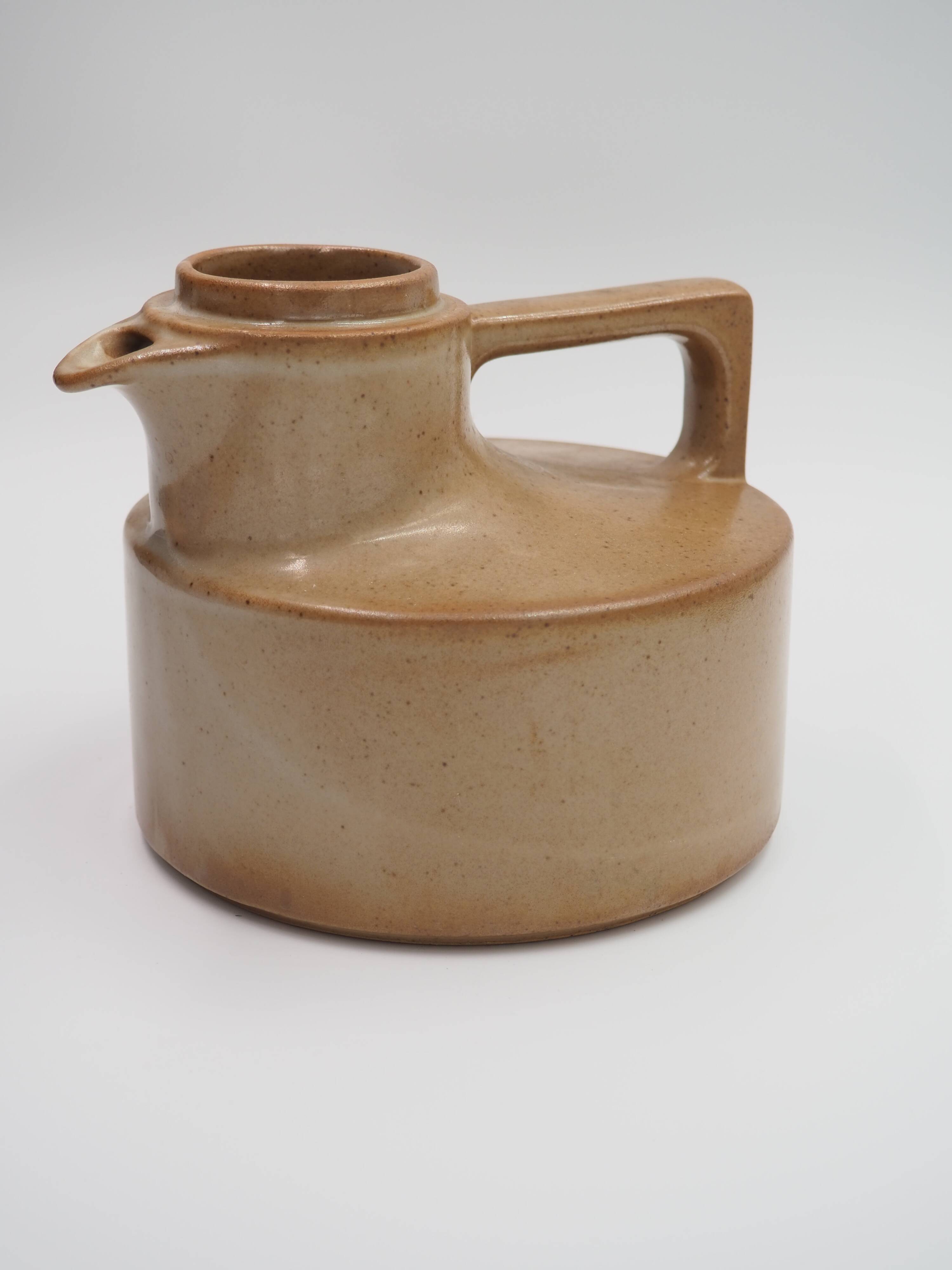 Carafe in beige stoneware Brenne stoneware from high fire France
