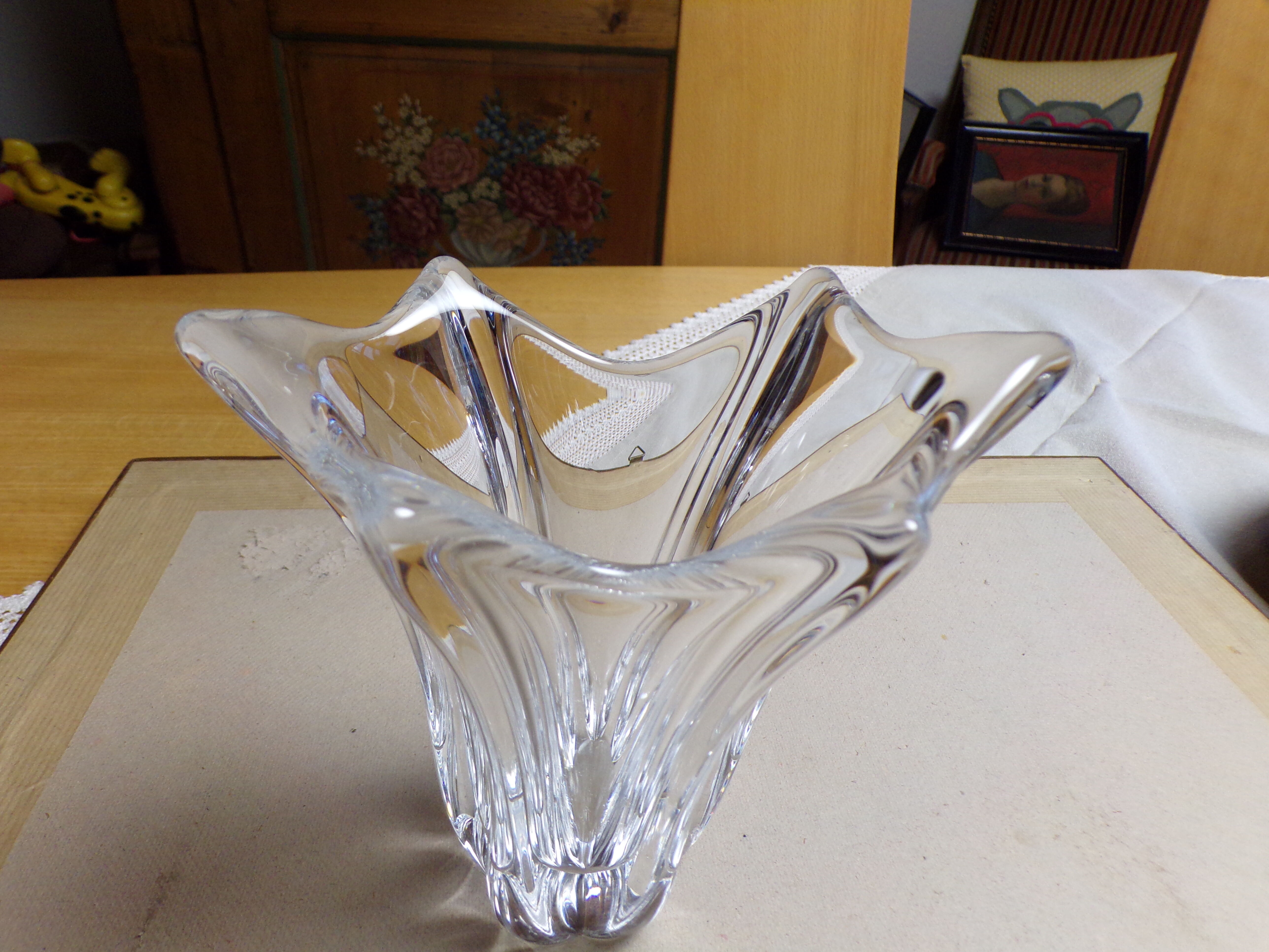 Crystal vase signed Daum
