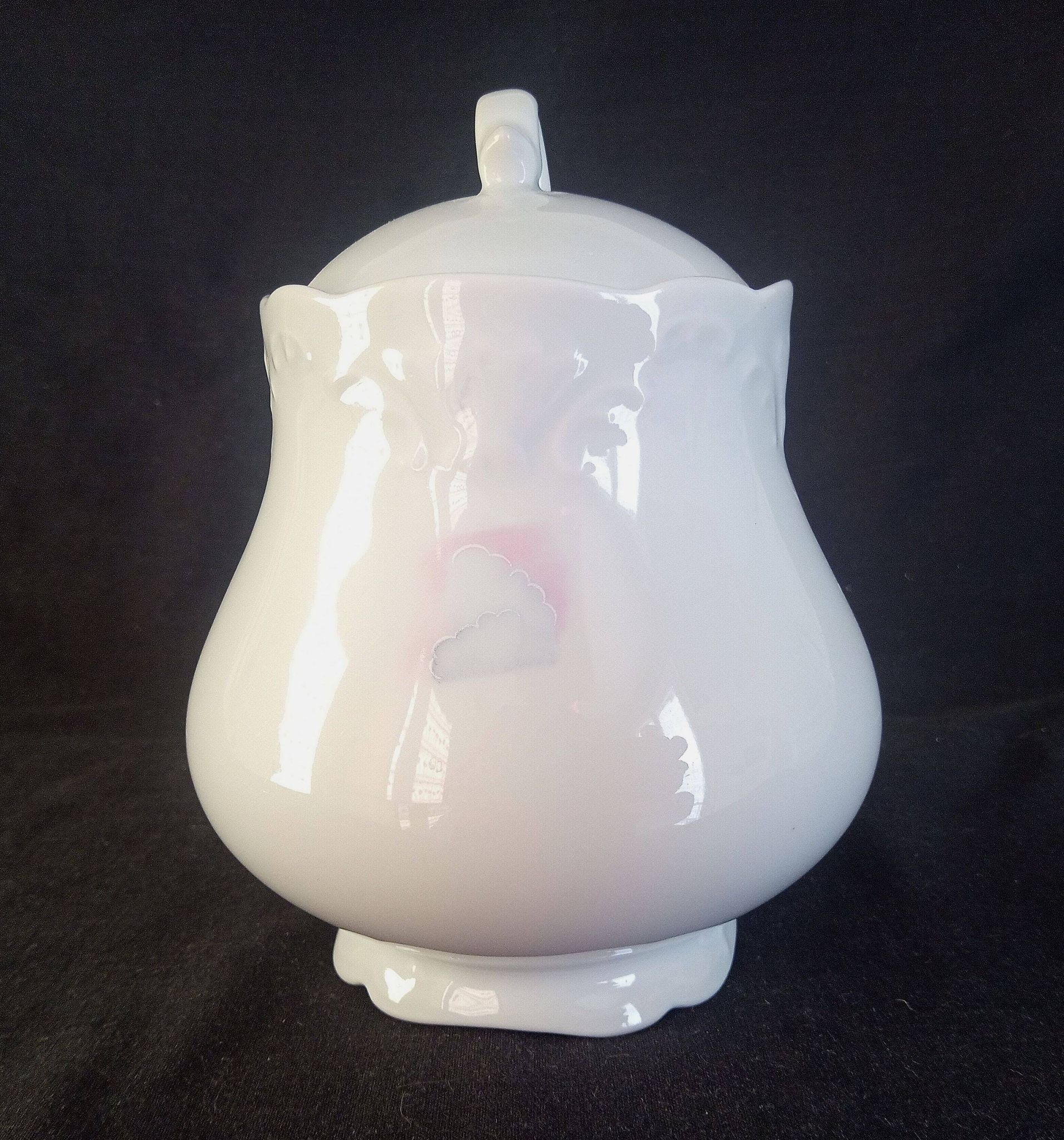 Limoges, Camille Tharaud - Coffee service for 8 people in Limoges porcelain, "Swan" decoration.