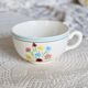 Vintage Salins earthenware chocolate cup - Floral pattern