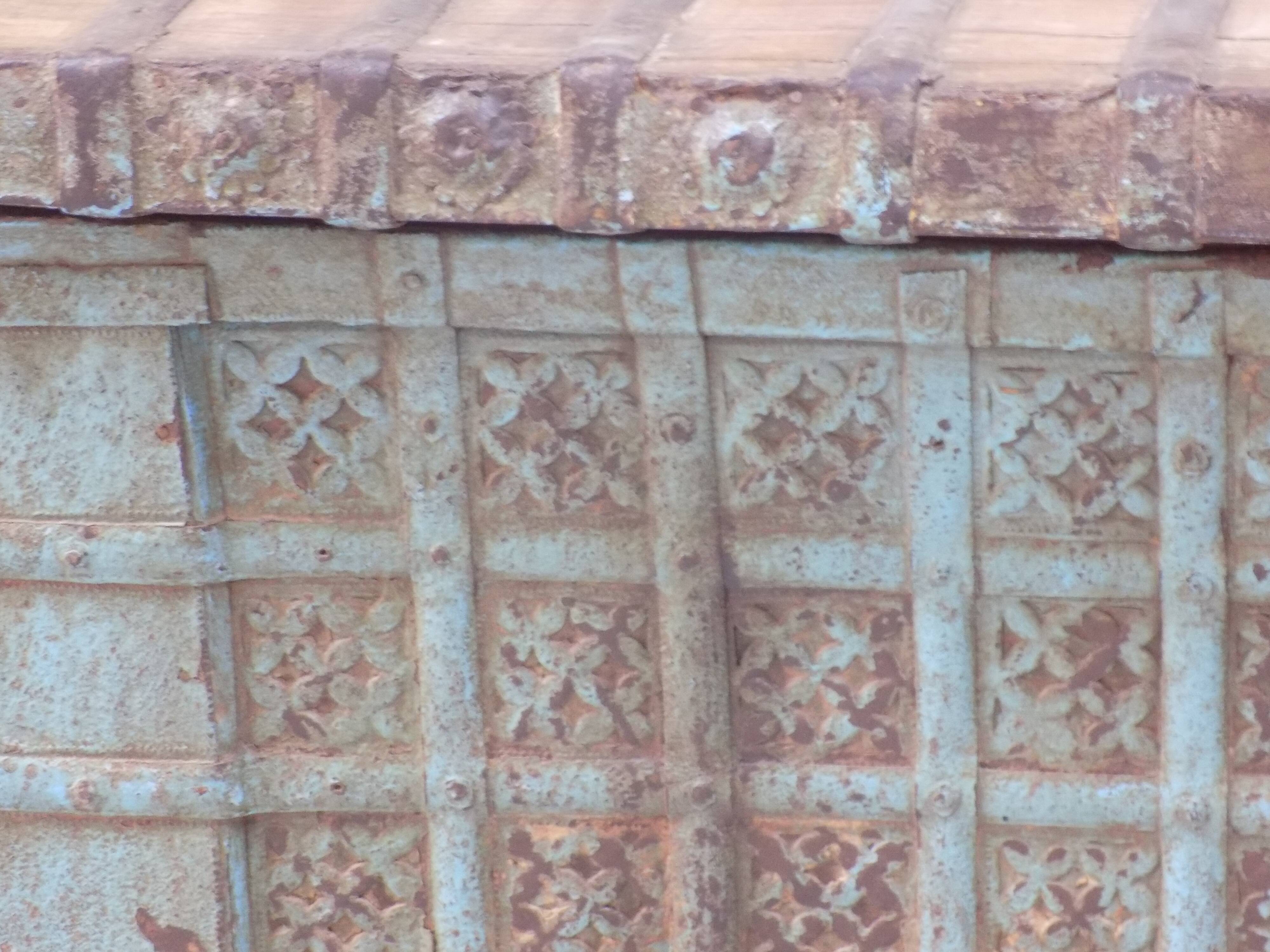 19th-century wooden wheel box