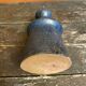 Vintage 1970s Blue Glazed Terracotta Candle Holder
