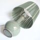 Large ceramic lamp with wire shade