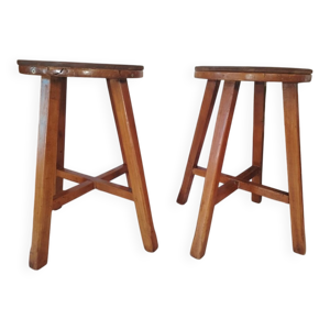lot de 2 tabourets / - tables