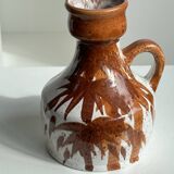 Small white and brown vase or pitcher West Germany H:15cm D:10.5cm