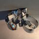 Spage age stainless steel wall light with two lights, 1970.