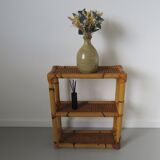 Rattan canning shelf, bamboo 60s 70s