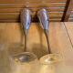 Paire Flûte Champagne Métal Chromé + Doré Vintage #E368