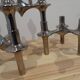 Set of modular Nagel candlesticks from the 1970s + 7 vintage candles