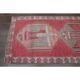 1970s Vintage Turkish Oushak Handmade Wool Cotton Pink Runner Rug 96x303