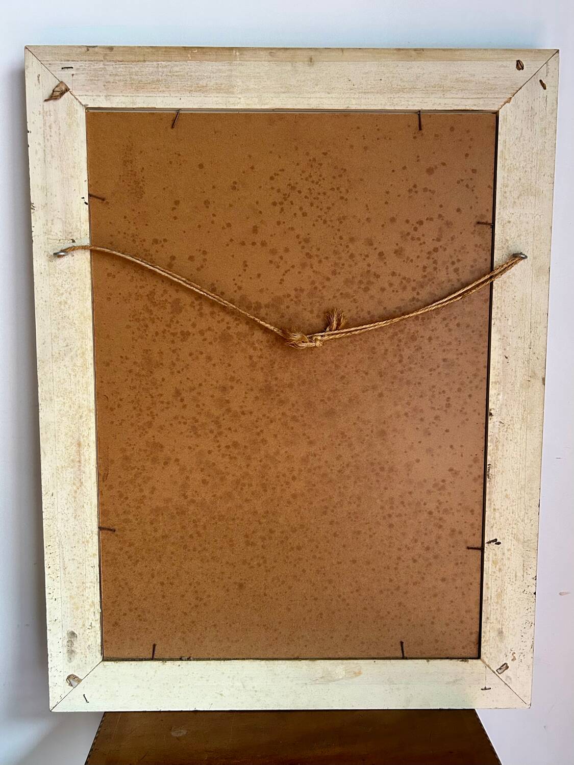 Large antique beveled mirror in the Napoleon III style - Gold and black frame