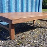 Old industrial workshop coffee table in solid teak