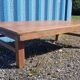 Old industrial workshop coffee table made of solid teak.