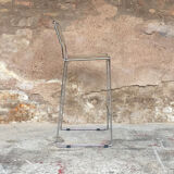 Bar stool high scoubidou vintage structure chrome
