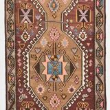 Grand Tapis Kilim Vintage Long & Large, Motifs Tribaux Géométriques