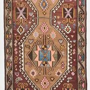 Grand Tapis Kilim Vintage Long & Large, Motifs Tribaux Géométriques