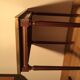 Louis XVI style side table in mahogany and white marble tray.