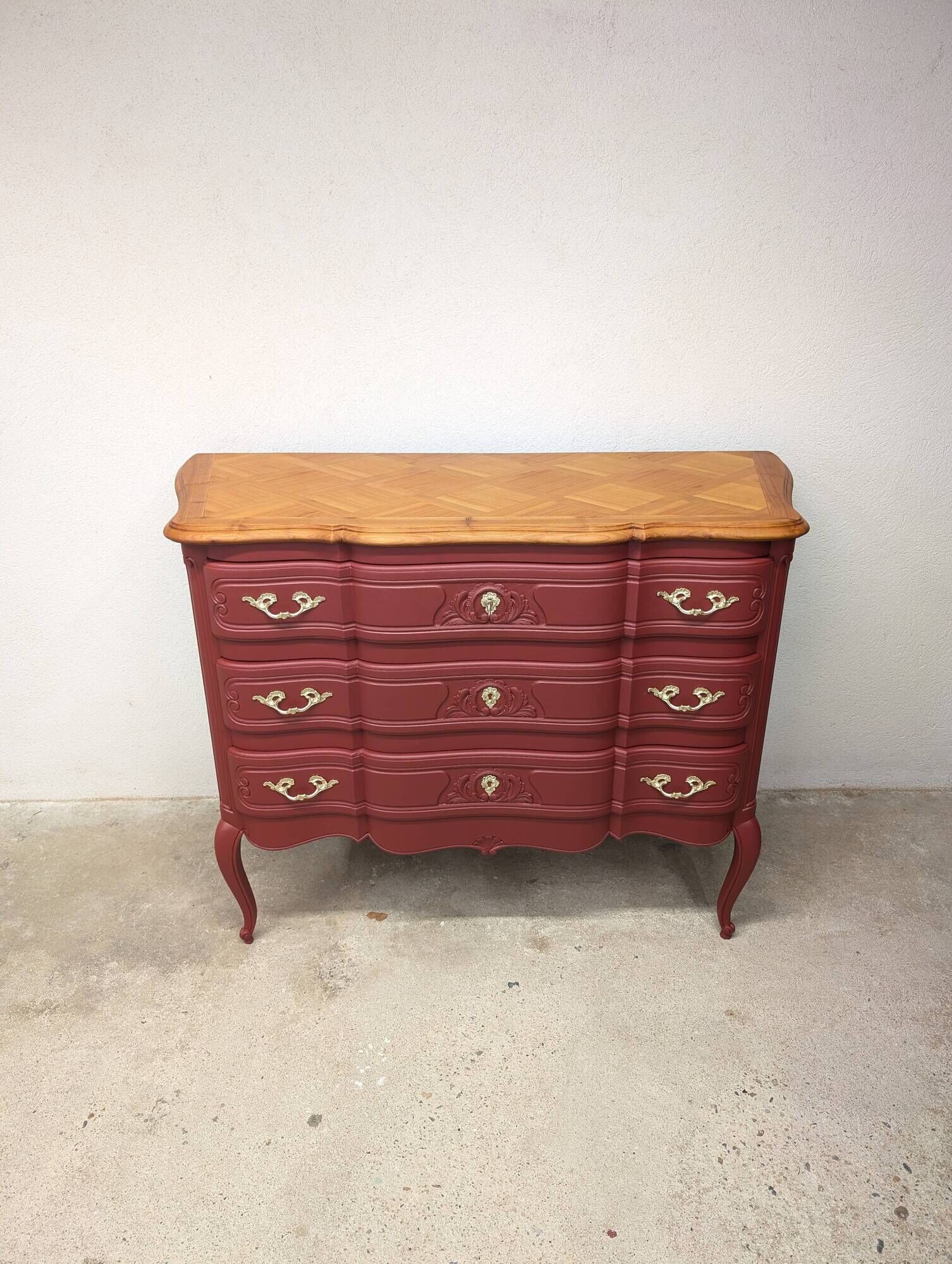 Vintage cherry wood commode refurbished