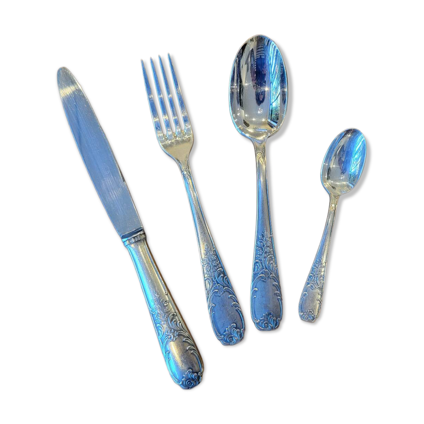 49-piece silver flatware set