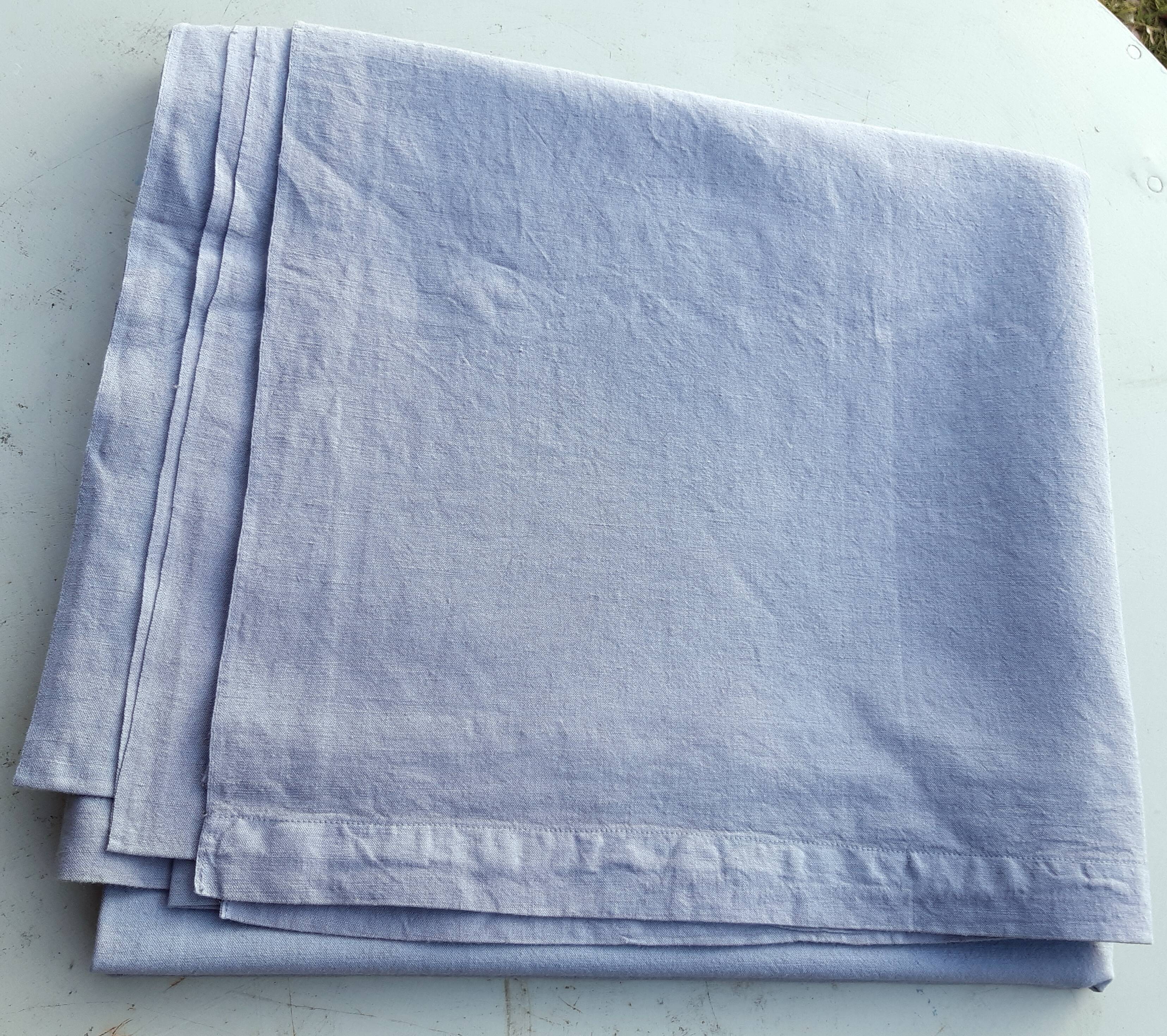 Blue tablecloth in linen / cotton 1m70 x 3m25