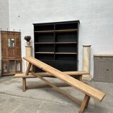 Pair of solid oak farm benches