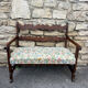 Provençal bench in solid wood and floral fabric