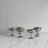 6 stainless steel footed bowls, Letang Remy style