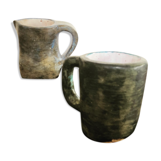 Two brutalist ceramics