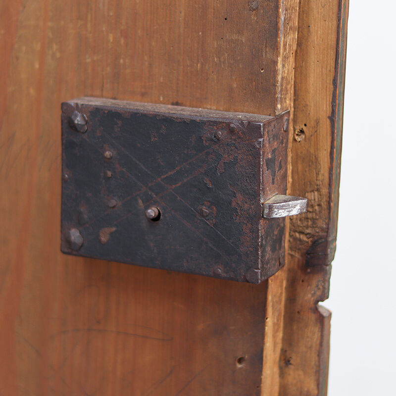 Rustic Farmhouse Folk Art Painted Bridal Cabinet