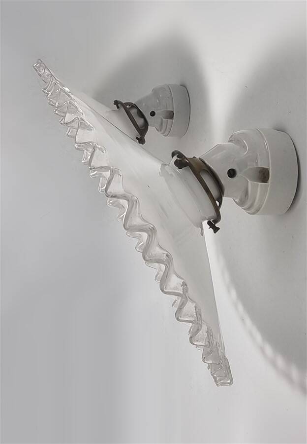 Pair of opaline glass wall lights