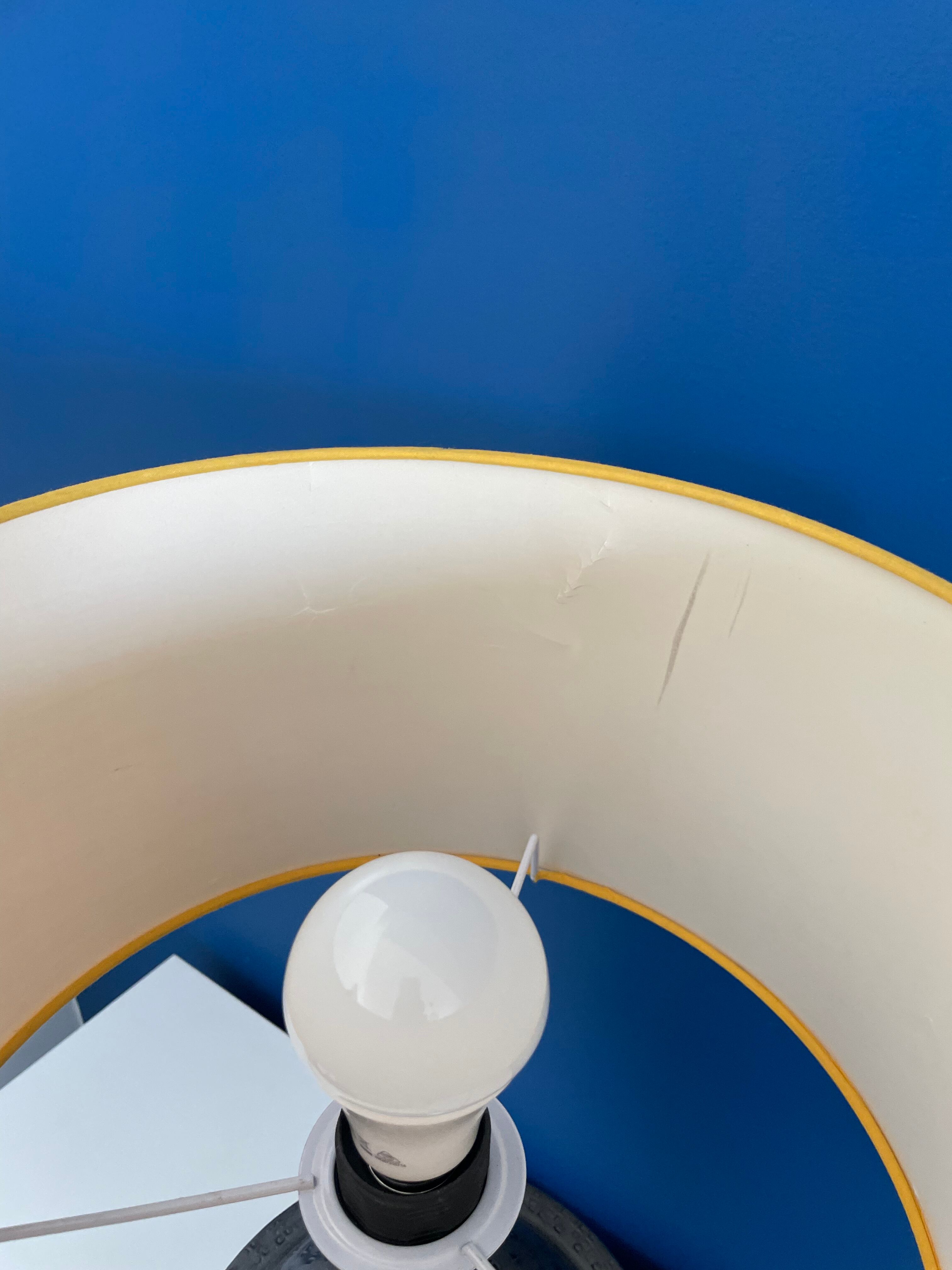 Metallic and yellow lamp