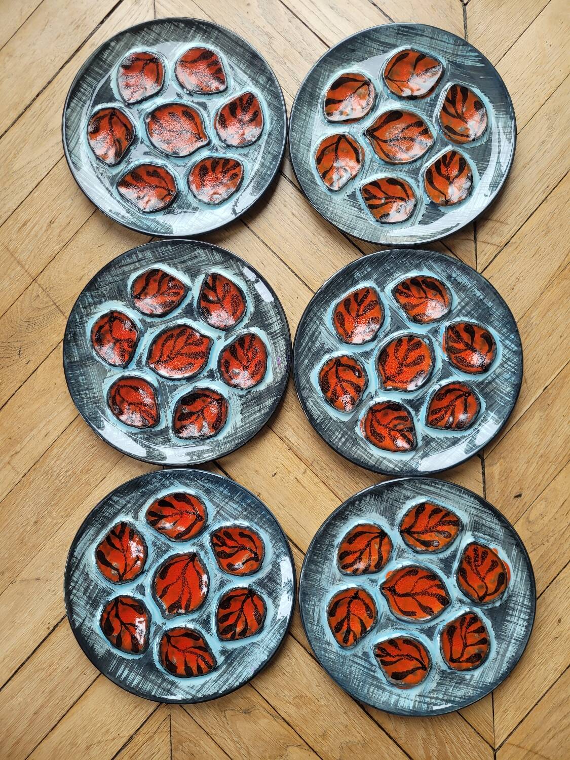 Pornic, 6 oyster plates