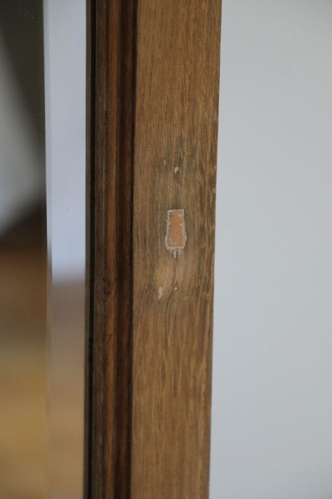 Miroir bois brut biseauté