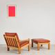 Brutalist armchair and ottoman by Tage Poulsen, Denmark, 1970s.