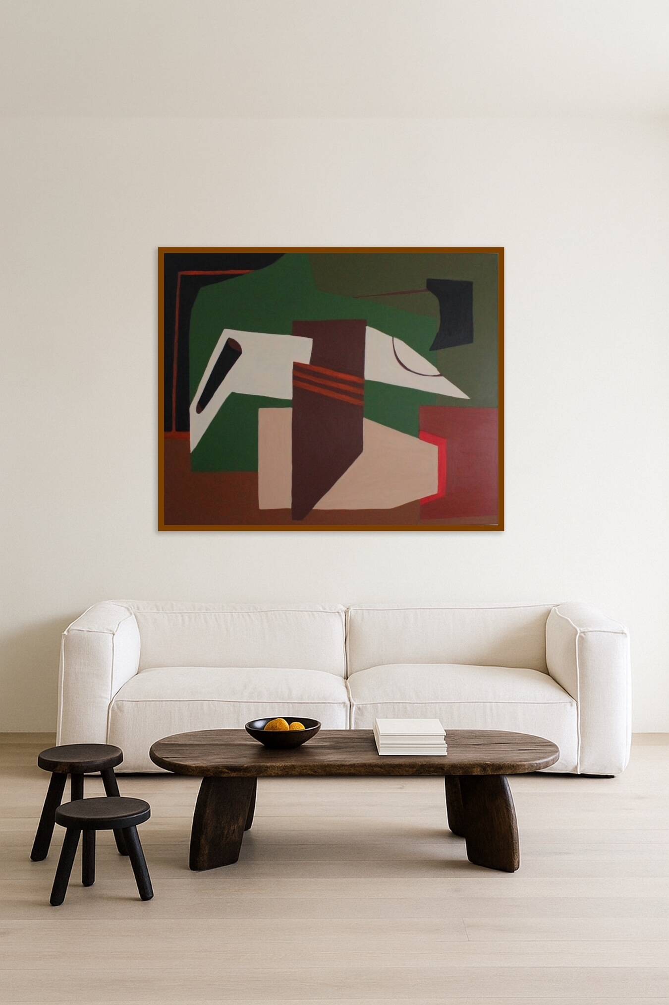 Abstract on geometric canvas 100x81cm by Bodasca