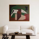Abstract on geometric canvas 100x81cm by Bodasca