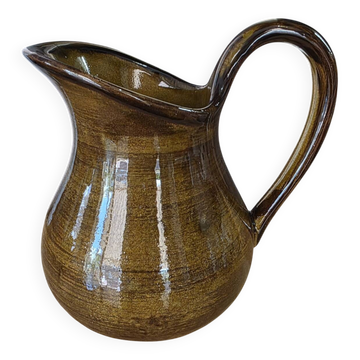 Jug / Pitcher in Saint-Clément earthenware with amber & honey glaze vintage