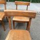 4 chaises de salle à manger en velours et bois massif, époque XIXème
