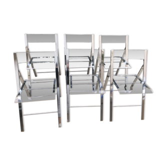 Vintage plexiglass folding chairs