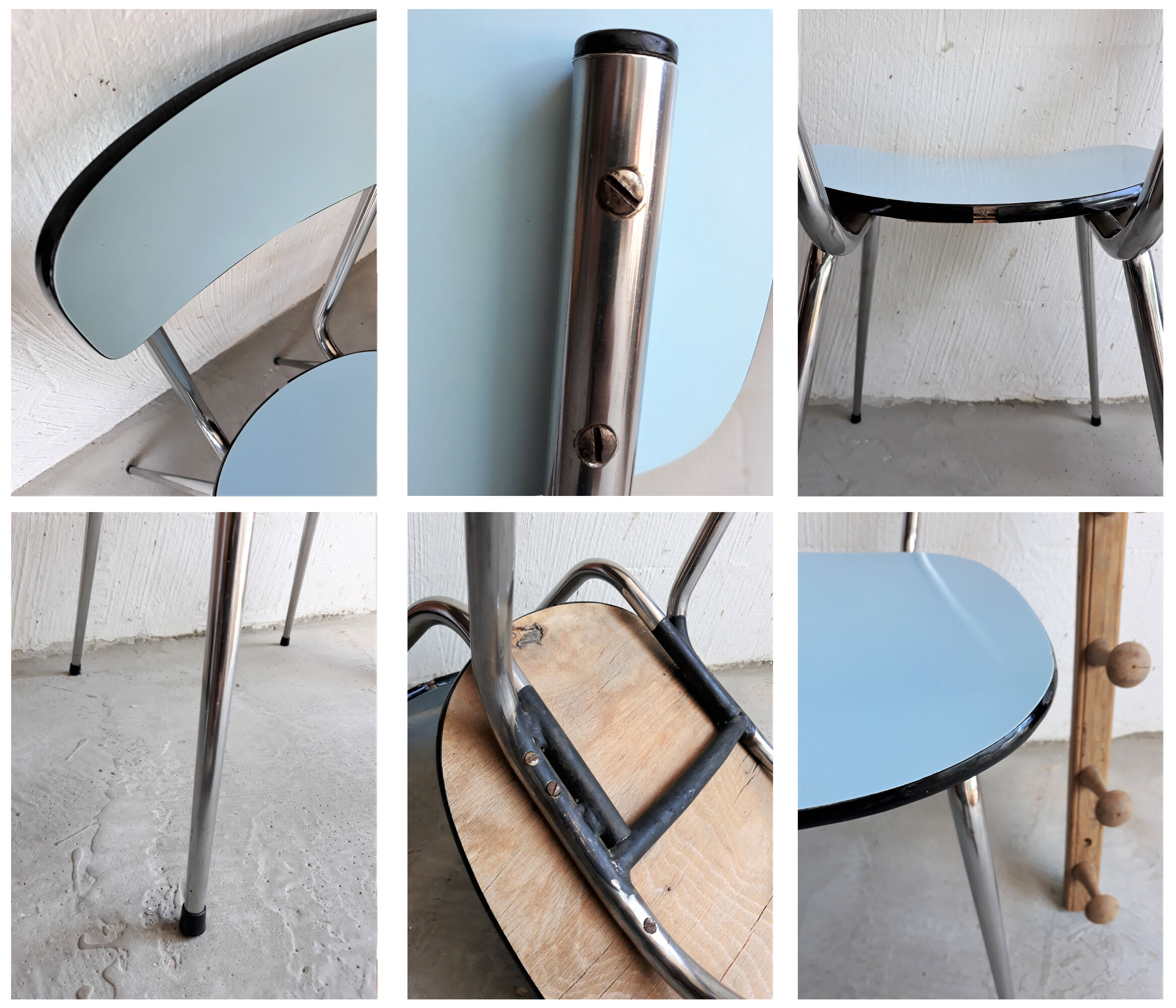 Chaise formica bleue