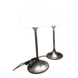 Set of 2 vintage tulip foot lamps