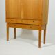 Armoire de placage en chêne original, faite sur commande conception, Tchécoslovaquie années 1980