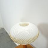 Vintage table lamp marble base with copper and milk glass shade
