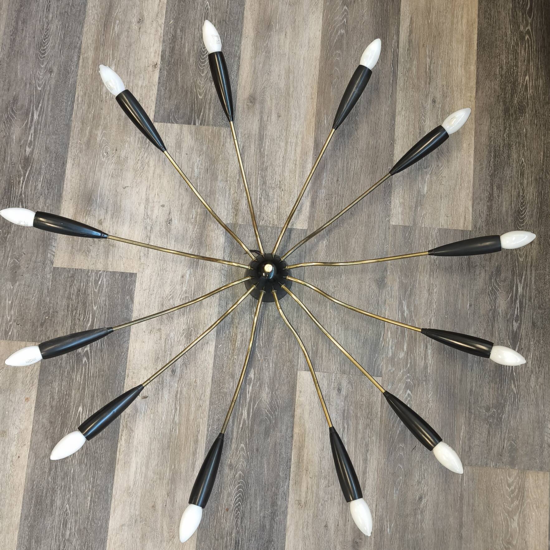 Plafonnier style années 1950/lampe Sputnik, 12 lumières